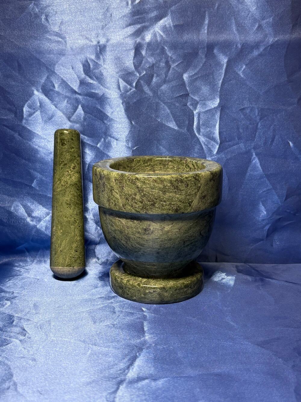 Heavy Green Marble Mortar and Pestle Grinder
